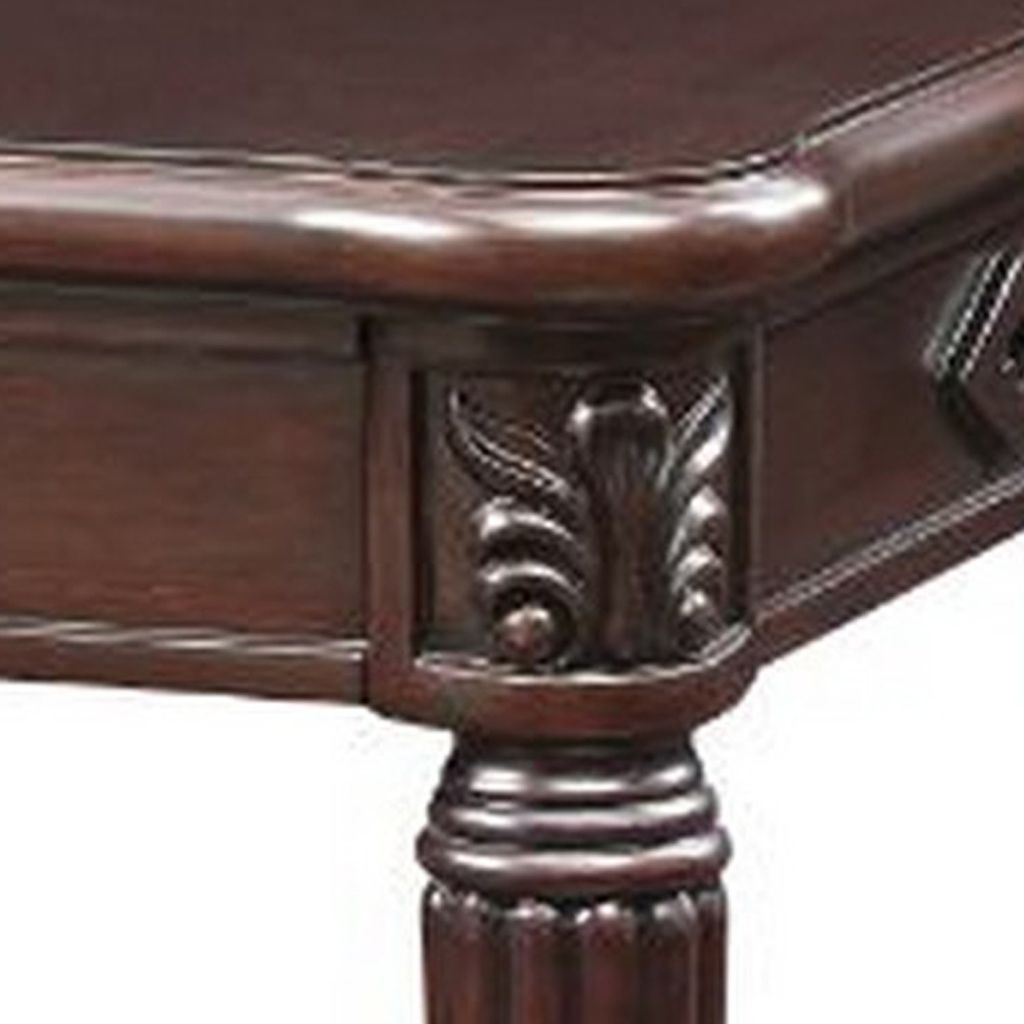 End Table with Traditional Style and Turned Legs, Espresso Brown - View 5