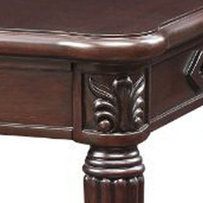End Table with Traditional Style and Turned Legs, Espresso Brown - View 5