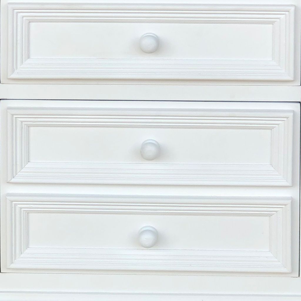 28 Inch Bedside Nightstand, 2 Drawers with Classic Round Knobs, Handcrafted White Mango Wood - View 7