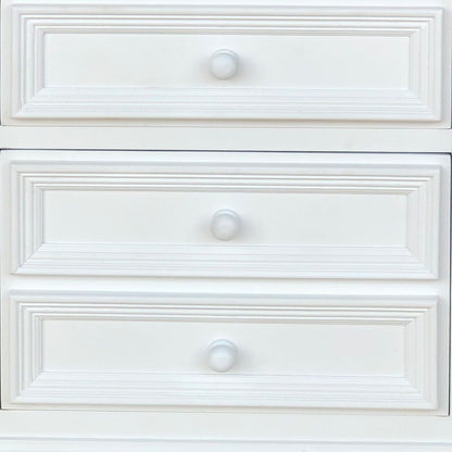 28 Inch Bedside Nightstand, 2 Drawers with Classic Round Knobs, Handcrafted White Mango Wood - View 7