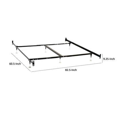 Bed Frame, Queen or King, 6 Metal Legs with Adjustable Glides, Matte Black - View 5