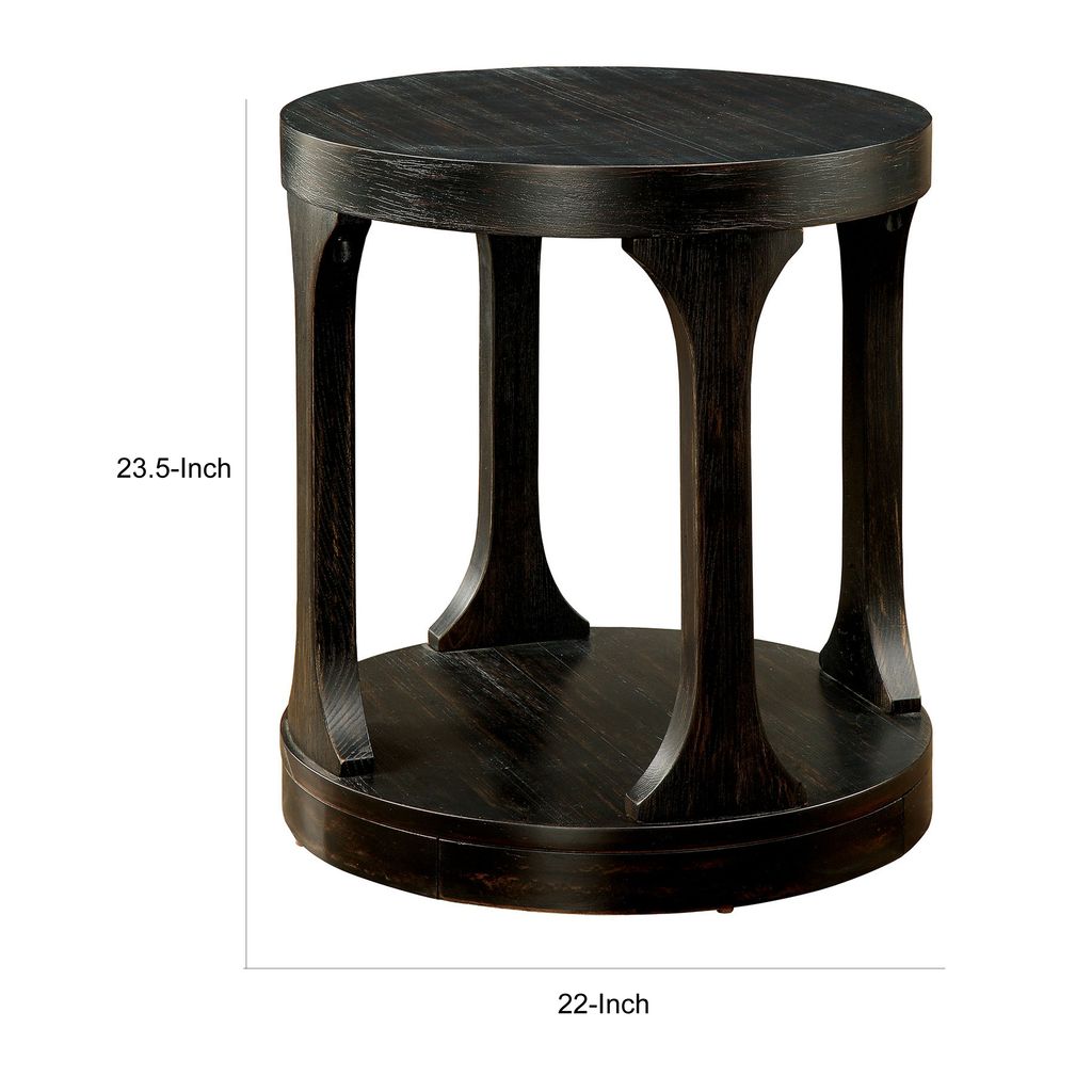 Carrie Transitional End Table, Antique Black - View 6