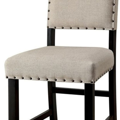 SANIA II Rustic Counter Height Chair, Antique Black Finish, Set of 2 - View 4