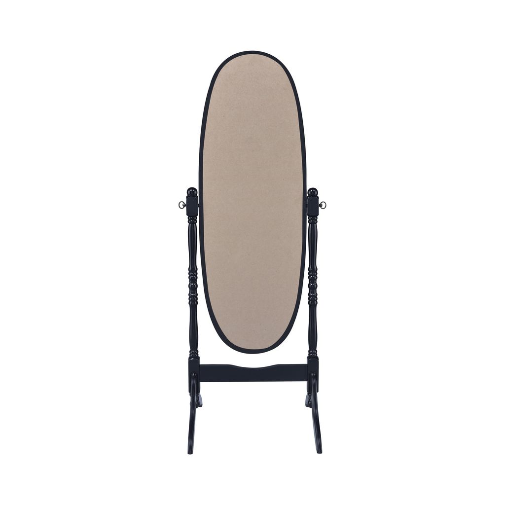 Aesthetically Charmed Oval Shaped Cheval Mirror, Black - View 5