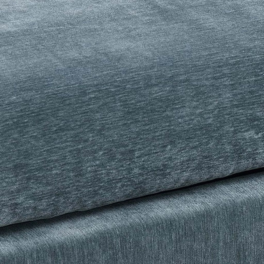 Rio 32 Inch Modular Ottoman, Box Cushion Seat, Wood Legs, Slate Blue Fabric - View 4