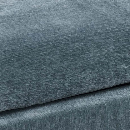 Rio 32 Inch Modular Ottoman, Box Cushion Seat, Wood Legs, Slate Blue Fabric - View 4