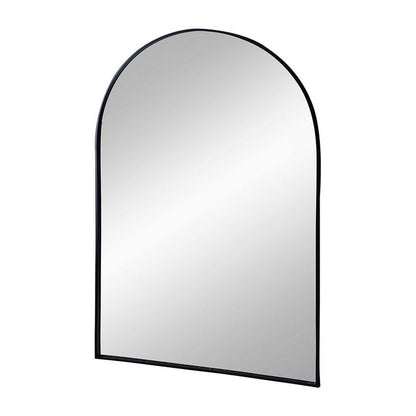 Cod 36 Inch Wall Mounted Mirror, Wide Arched Design Black Metal Frame - View 2