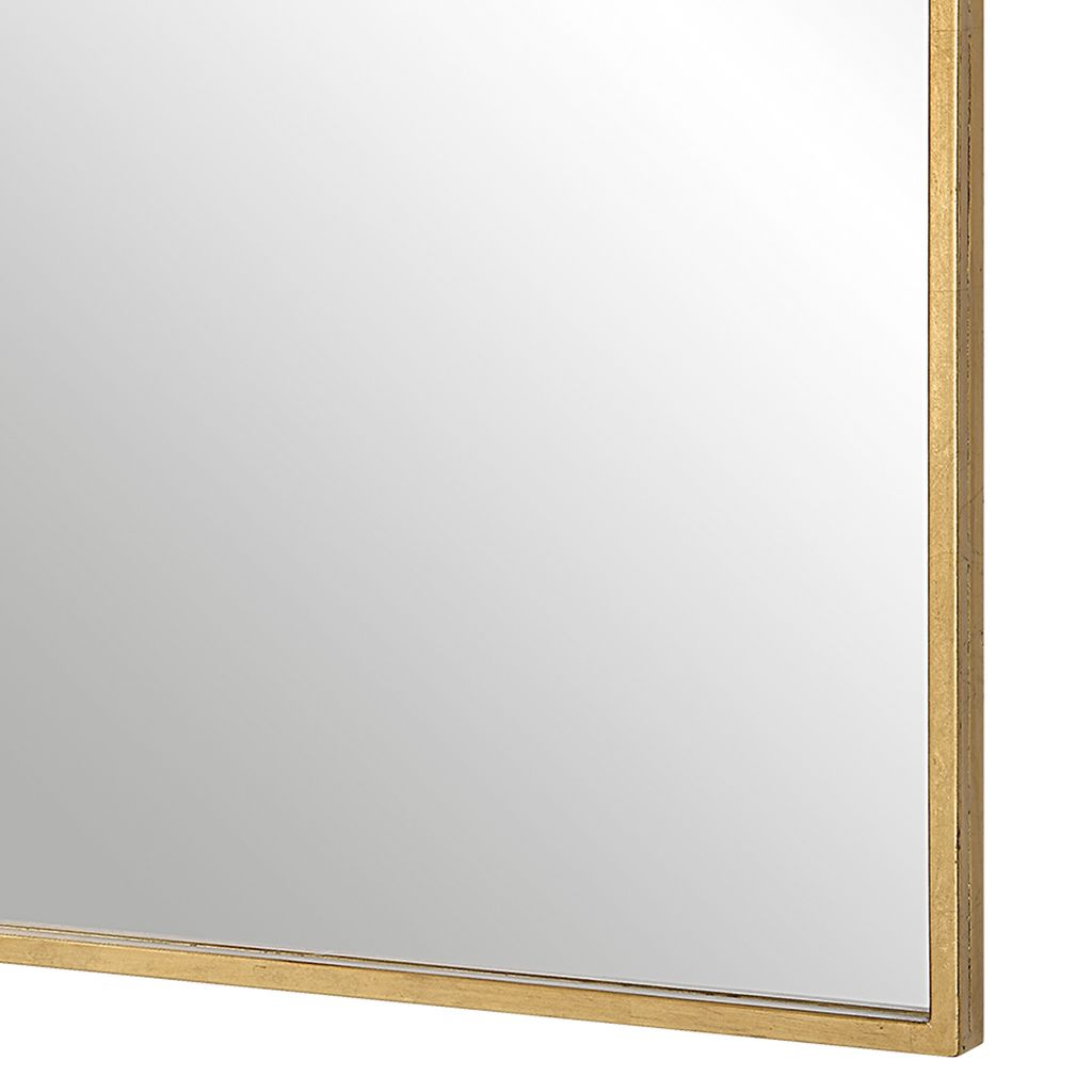 38 Inch Wood Wall Mirror, Moroccan Style, Antique Gold - View 5