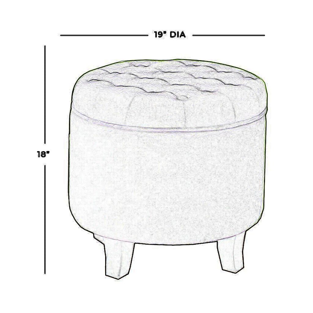 Button Tufted Velvet Upholstered Wooden Ottoman with Hidden Storage, Green and Brown - View 6