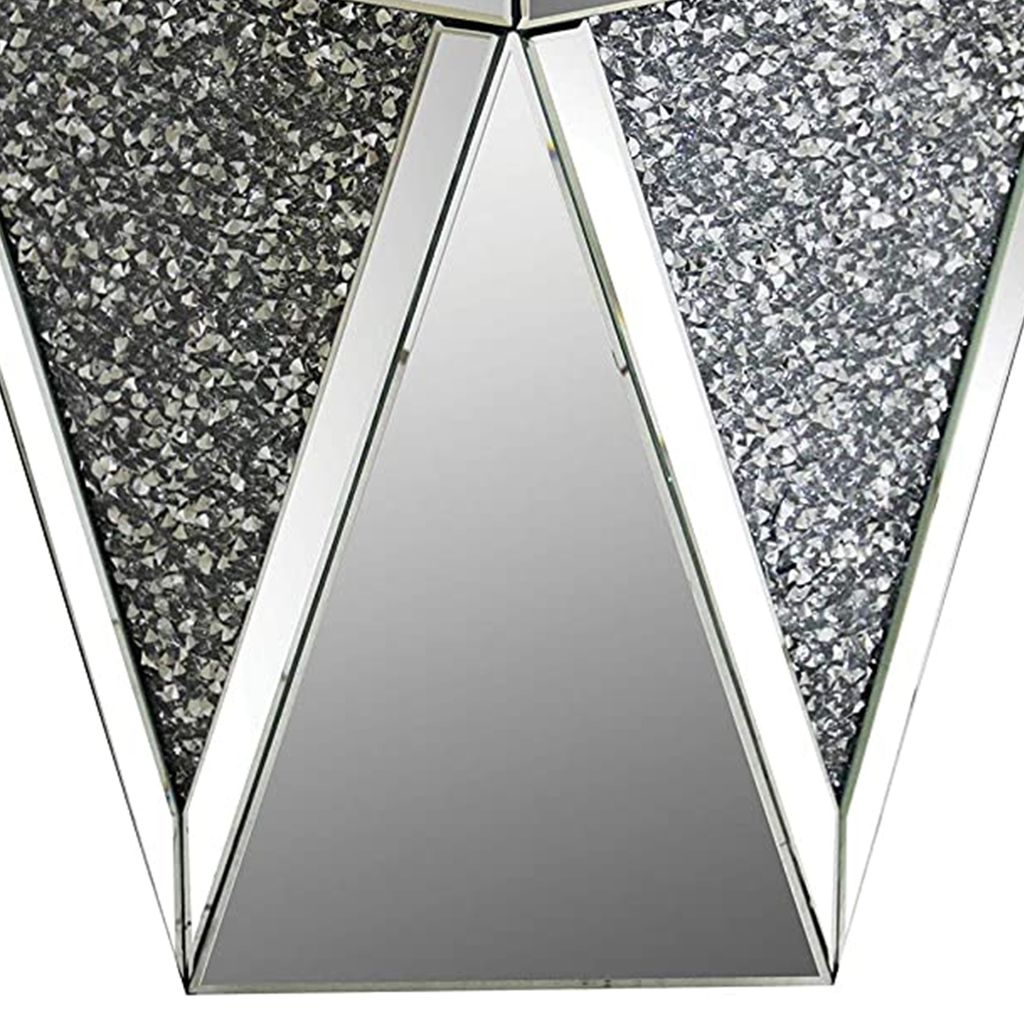 End Table with Square Mirrored Top, Clear - View 4