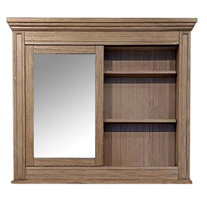 5 MM Beveled Cabinet Mirror with Storage, Brown - View 3