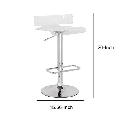 Smart Looking Adjustable Stool with Swivel, Clear & Chrome - View 5