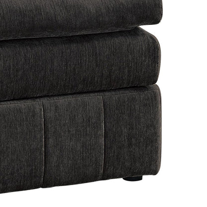 Luna 33 Inch Modular Ottoman, Three Layer Plush Cushioned Seat, Dark Gray - View 4