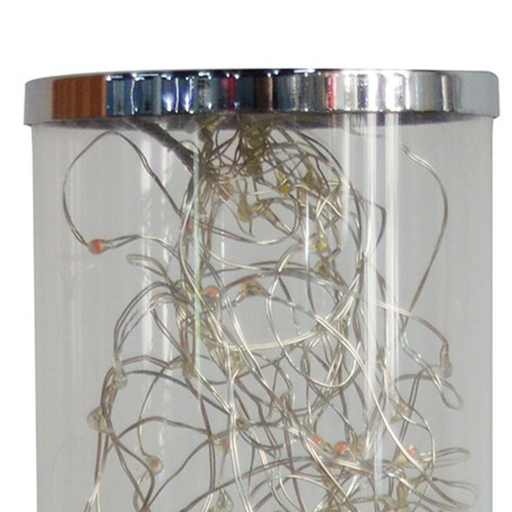Column Table Lamp with Integrated Multicolored LED, Clear - View 5