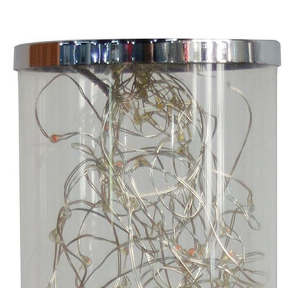 Column Table Lamp with Integrated Multicolored LED, Clear - View 5