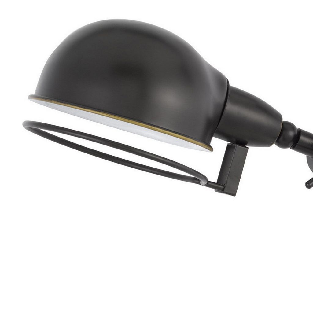 Kash 27 Inch Vintage Wall Lamp, Swing Arm, Adjustable Metal Shade, Bronze - View 3