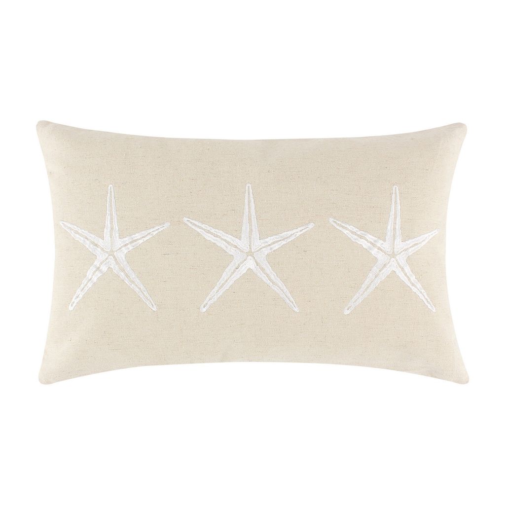 Set of 2 Decorative Throw Pillows, Seahorse and Starfish Polyester, Tassels - View 3