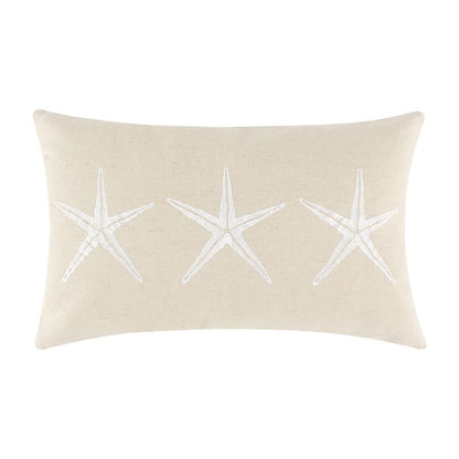 Set of 2 Decorative Throw Pillows, Seahorse and Starfish Polyester, Tassels - View 3
