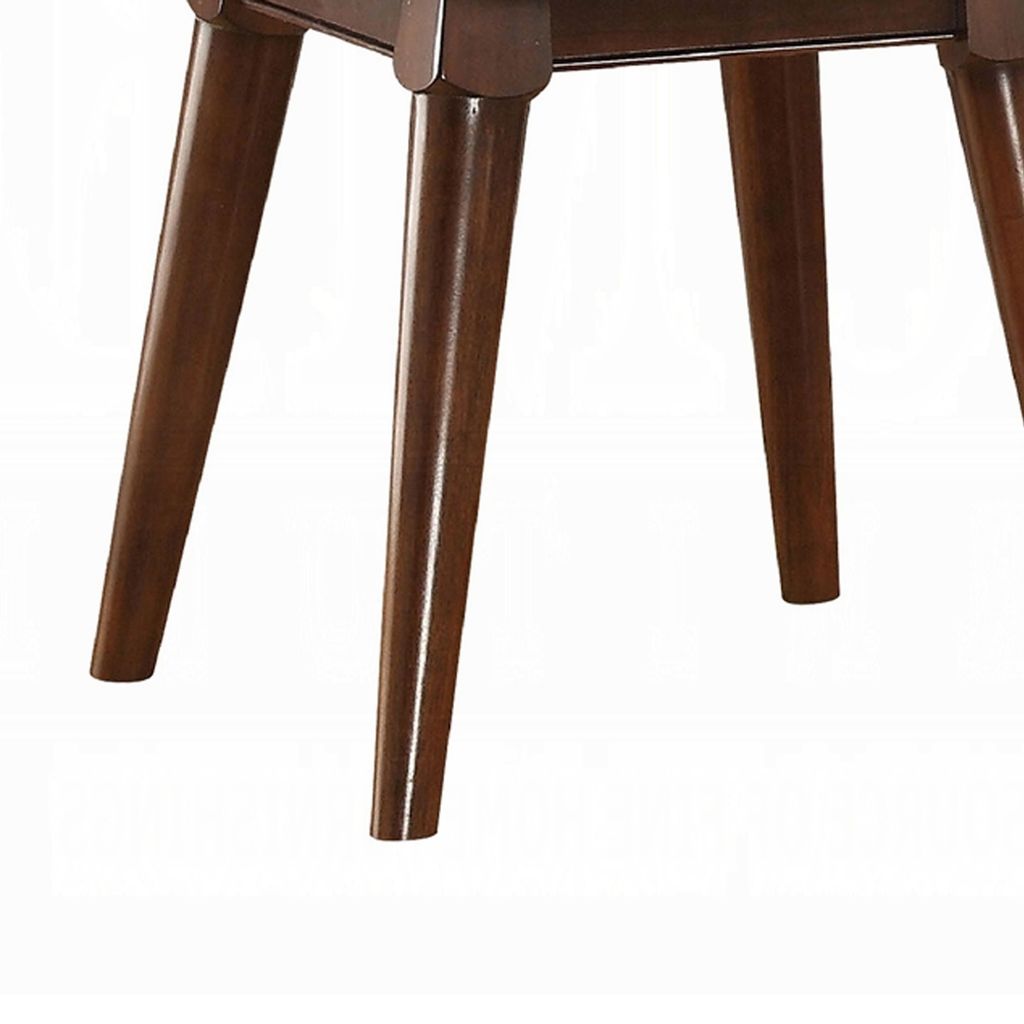 Wooden Base End Table with Marble Top, Walnut Brown - View 5