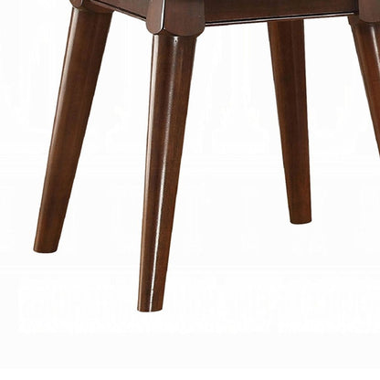 Wooden Base End Table with Marble Top, Walnut Brown - View 5