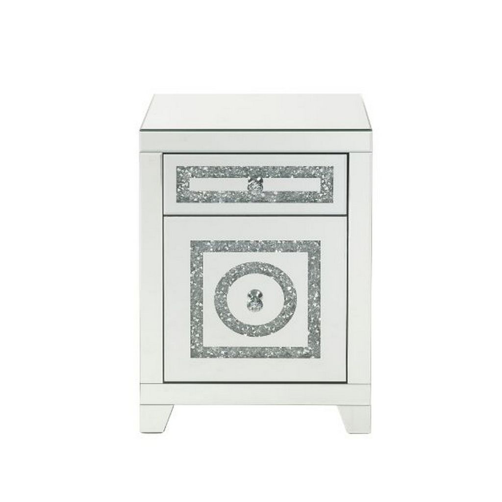 Accent Table with 2 Storage Drawers and Safety Top Feature, White - View 3