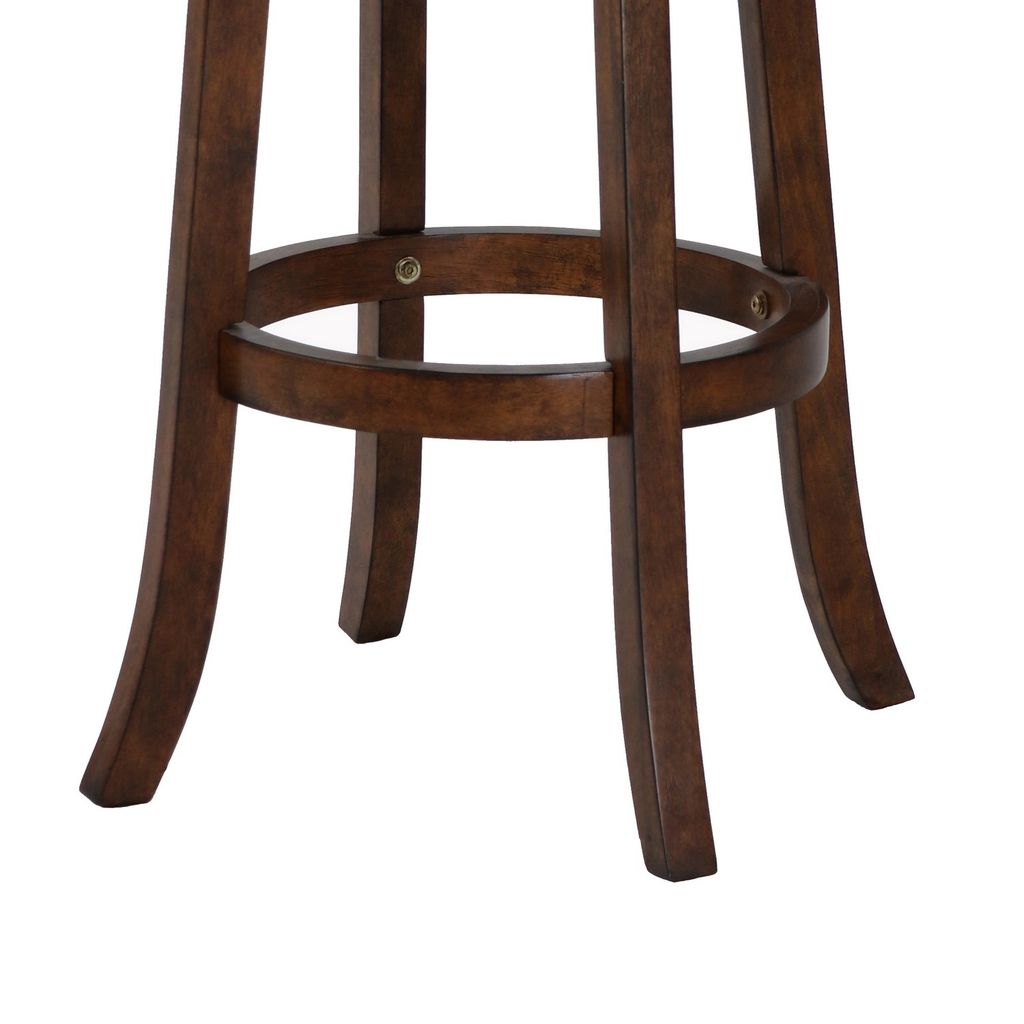 Curved Swivel Barstool with Leatherette Padded Seating, Brown and Black - View 4