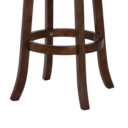 Curved Swivel Barstool with Leatherette Padded Seating, Brown and Black - View 4