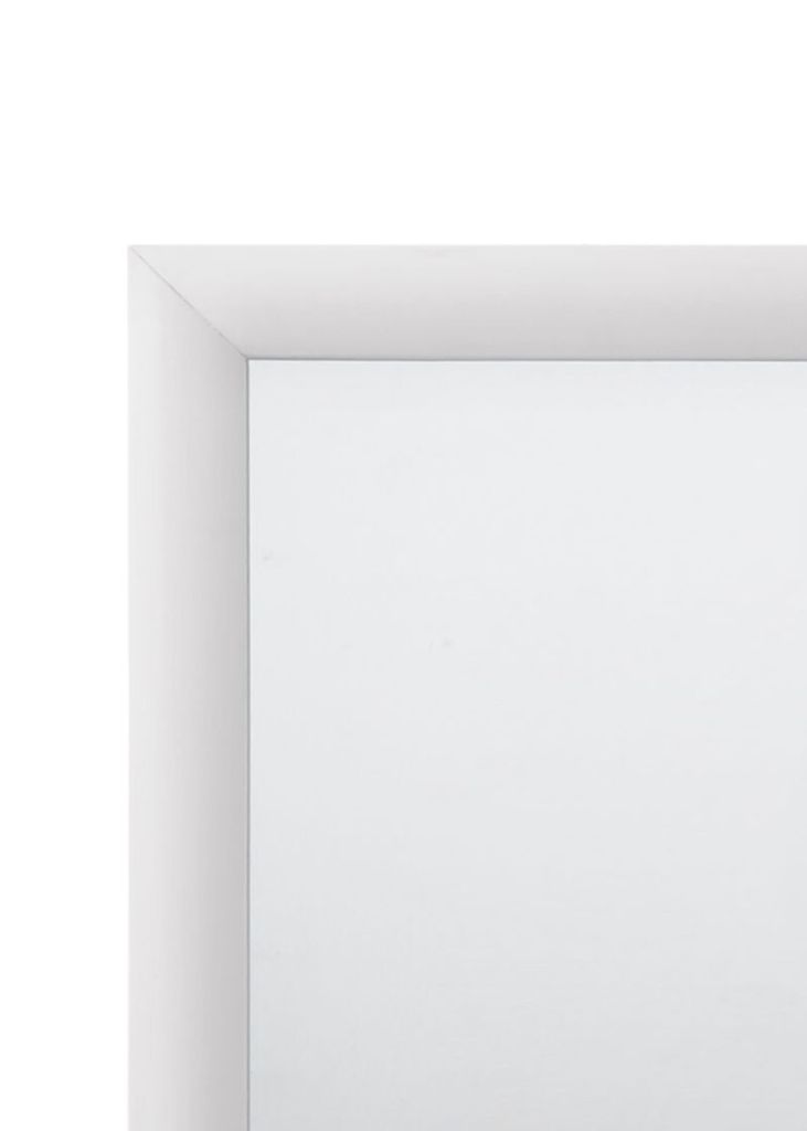 Wooden Framed Mirror with Rectangular Shape, Silver and White - View 2