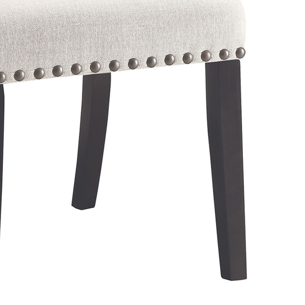 Wooden Dining Side Chair, Cream & Black, Set of 2 - View 2