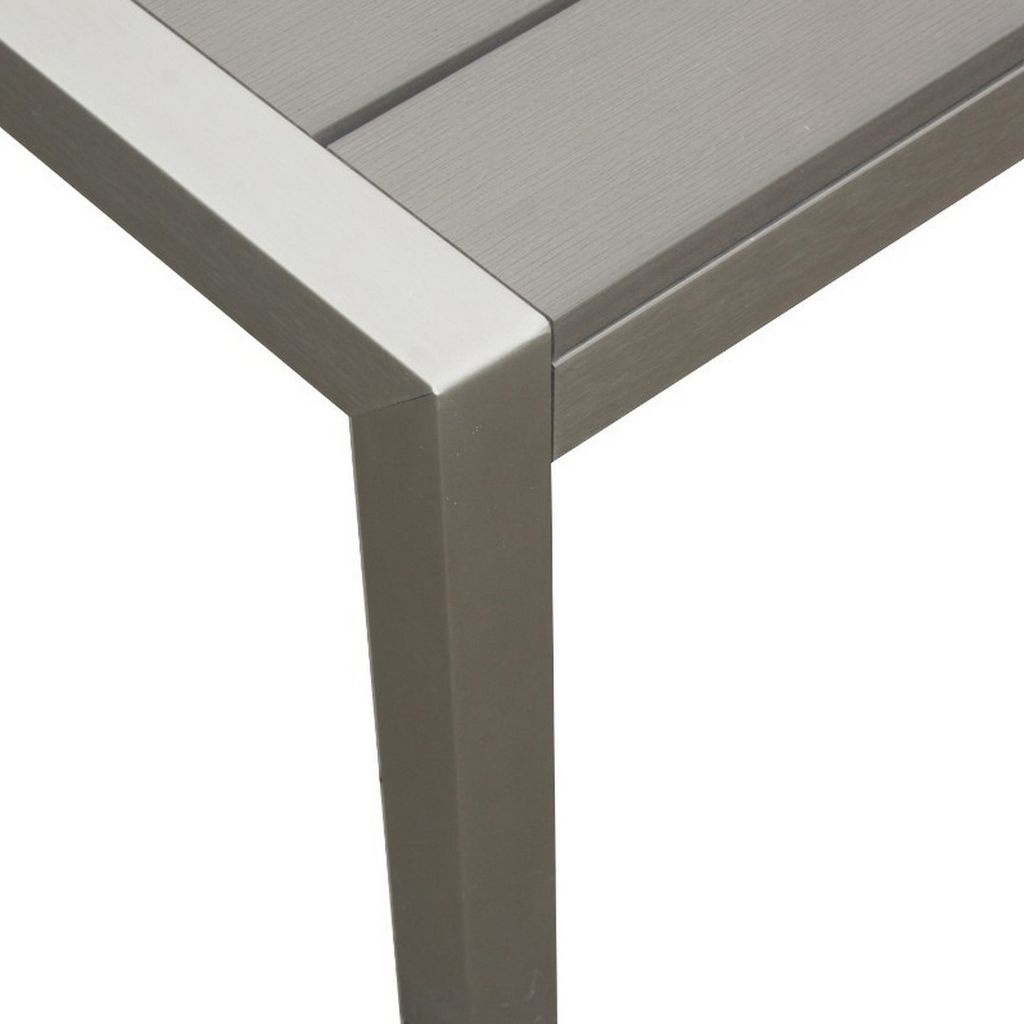 16 Inch Outdoor Side Table, Highly Functional, Easy Movable, Gray - View 7