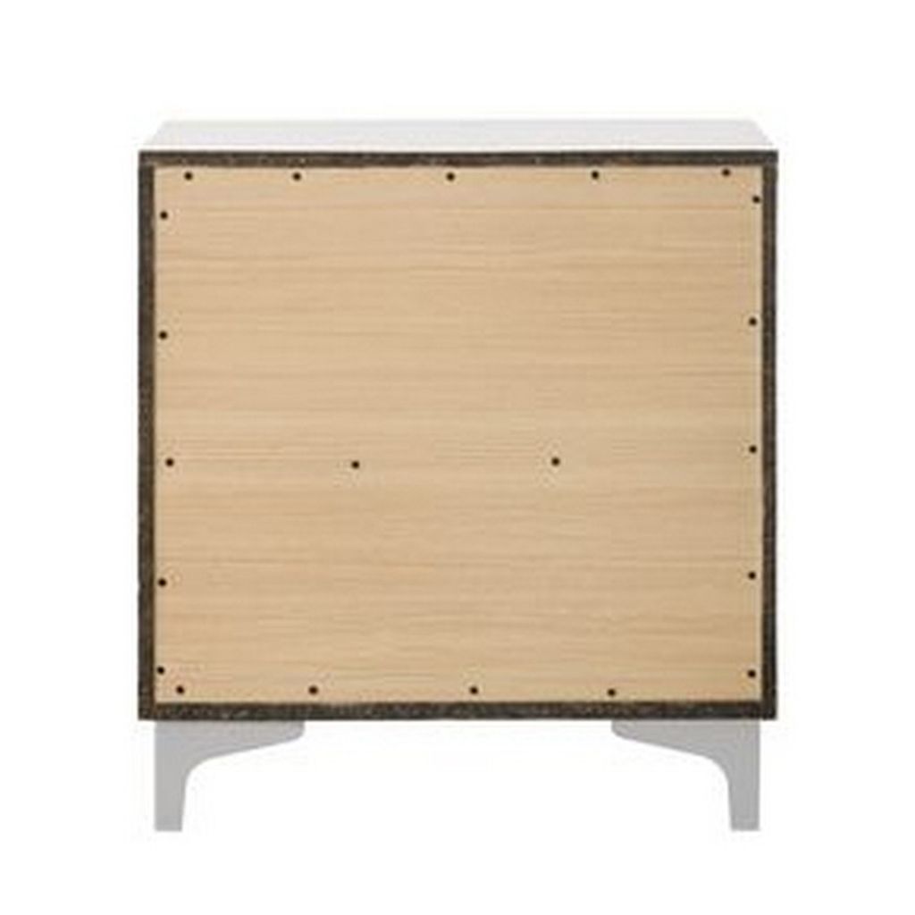 Nightstand with 2 Drawers and Bar Handle, White - View 4