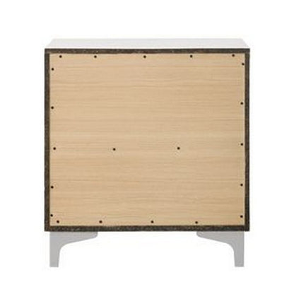 Nightstand with 2 Drawers and Bar Handle, White - View 4