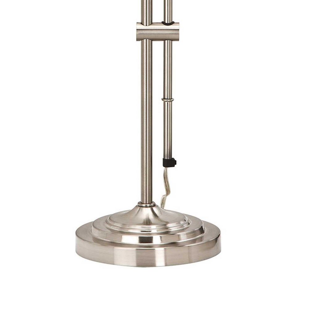 Metal Rectangular Desk Lamp with Adjustable Pole, Silver - View 4