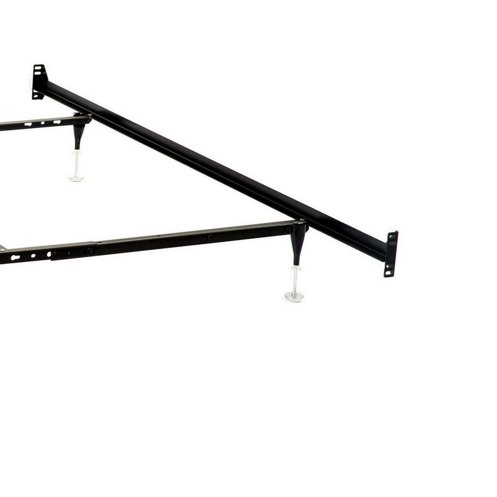 Bed Frame, Queen or King, 6 Metal Legs with Adjustable Glides, Matte Black - View 3