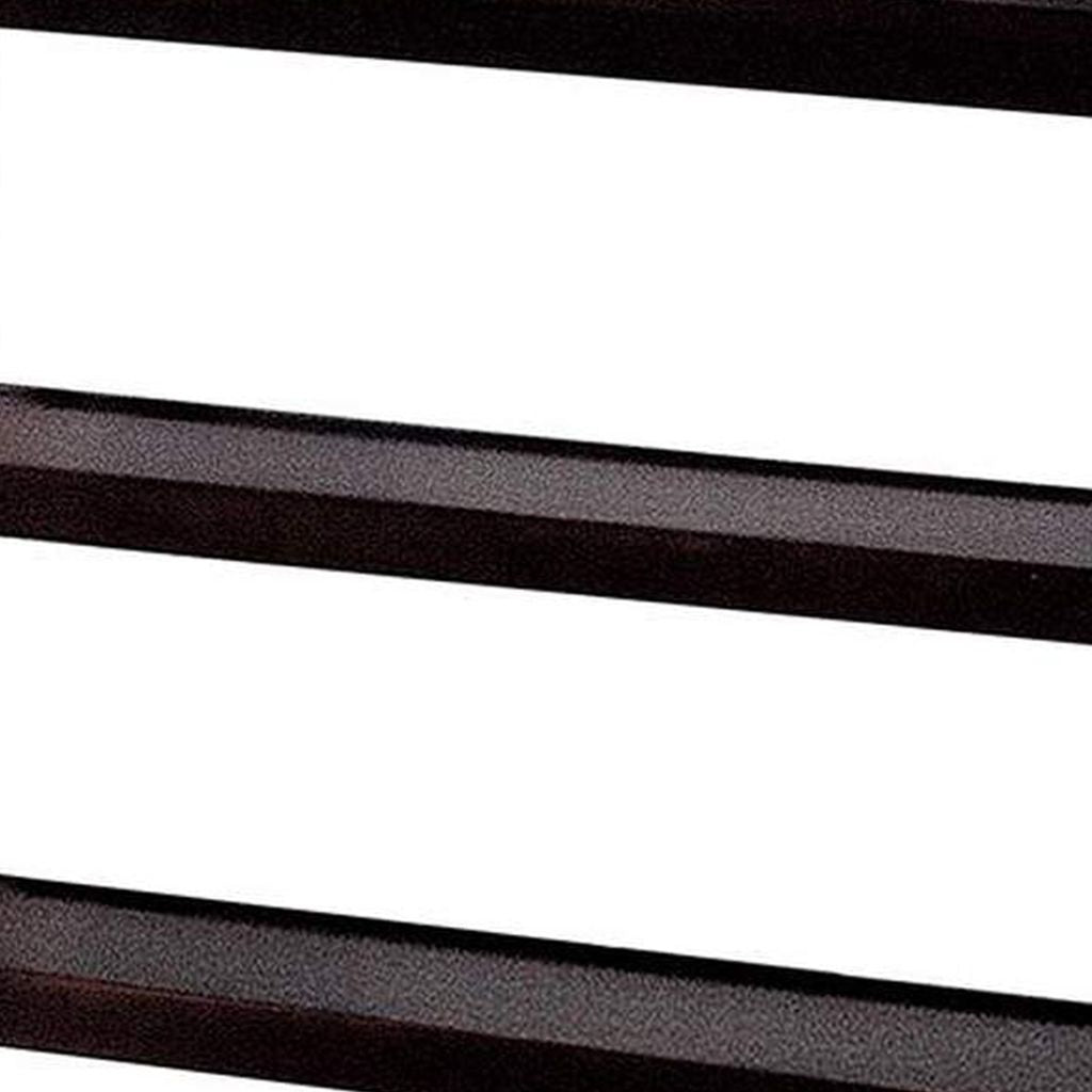 Transitional Wooden Sofa Table With "X" Side Design & Two Shelves, Dark Brown - View 4