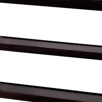 Transitional Wooden Sofa Table With "X" Side Design & Two Shelves, Dark Brown - View 4