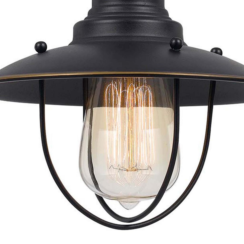 Oma 8 Inch Modern Pendant Light, Industrial Style, Dark Bronze Metal Frame - View 4