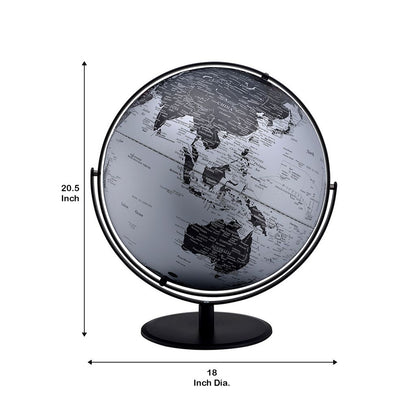 Globe Accent Decor with Inbuilt LED, Black and Gray - View 5
