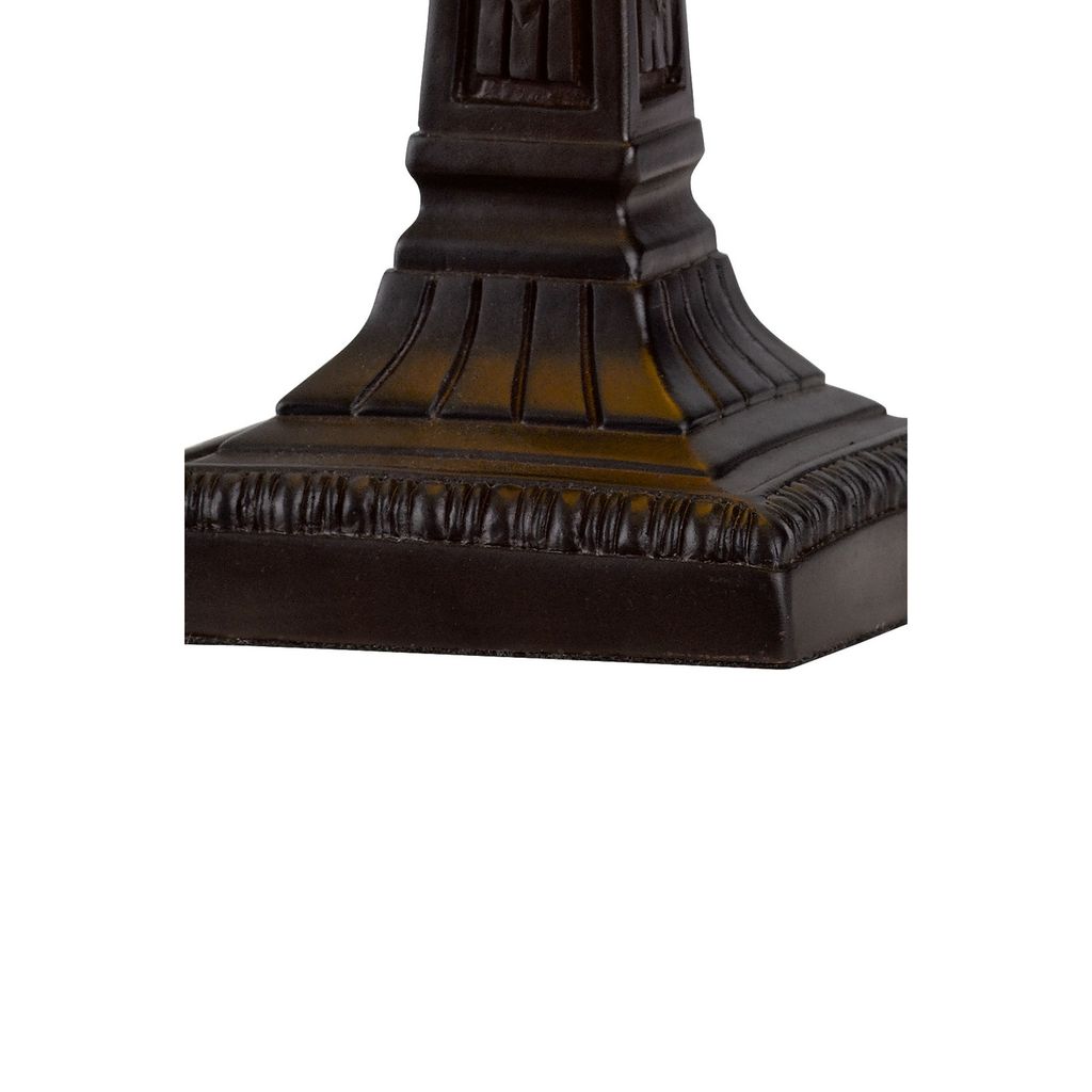 Eli 14 Inch Accent Lamp, Stained Square Tiffany Style Shade, Bronze Frame - View 4