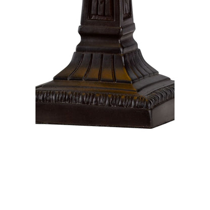 Eli 14 Inch Accent Lamp, Stained Square Tiffany Style Shade, Bronze Frame - View 4
