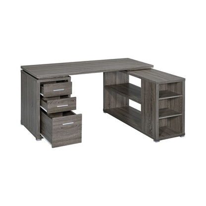 Modern Style Wooden Office Desk, Gray - View 2