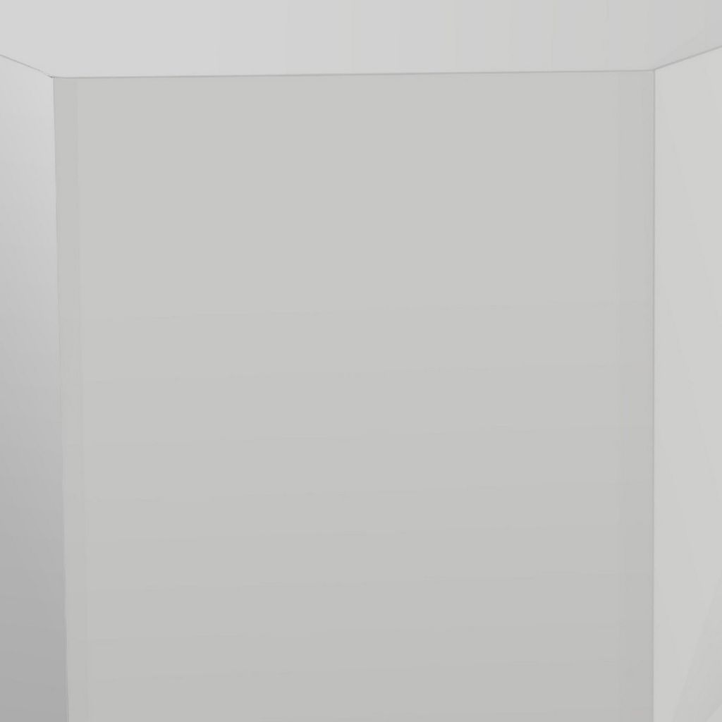 Cid Keli 15 Inch Modular End Table, Small, Glossy, Light Gray - View 2