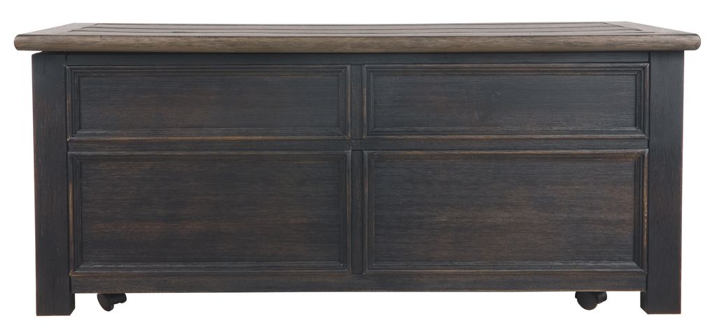 Wooden Lift Top Coffee Table with Drawers and Caster, Black and Brown - View 3