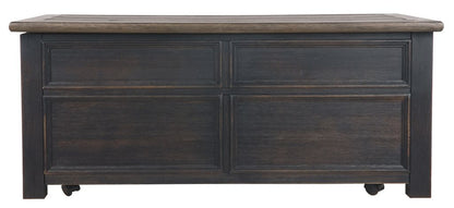 Wooden Lift Top Coffee Table with Drawers and Caster, Black and Brown - View 3