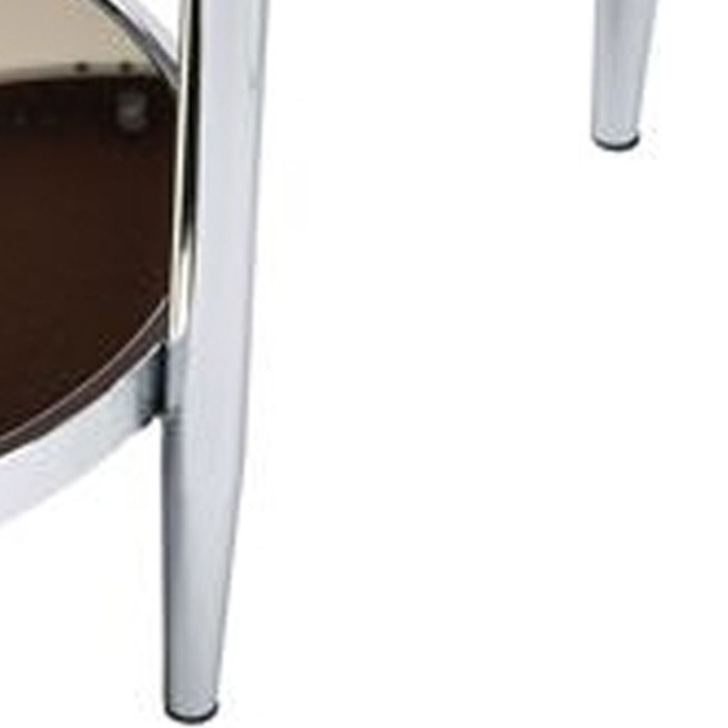 Twin Top Coffee Table with Tubular Rounded Legs, Silver - View 5