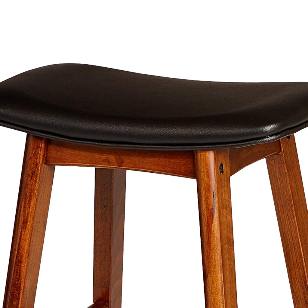 Wooden Counter Height Stool In Black And Brown, Set of 2 - View 3