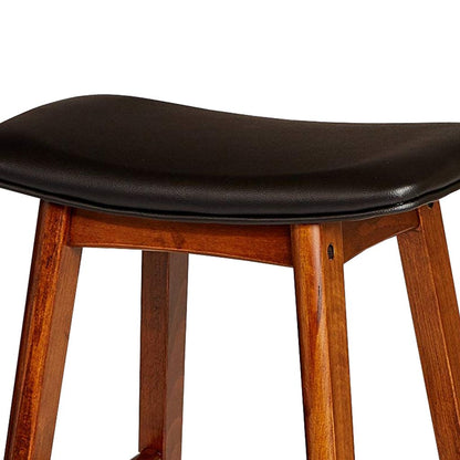 Wooden Counter Height Stool In Black And Brown, Set of 2 - View 3