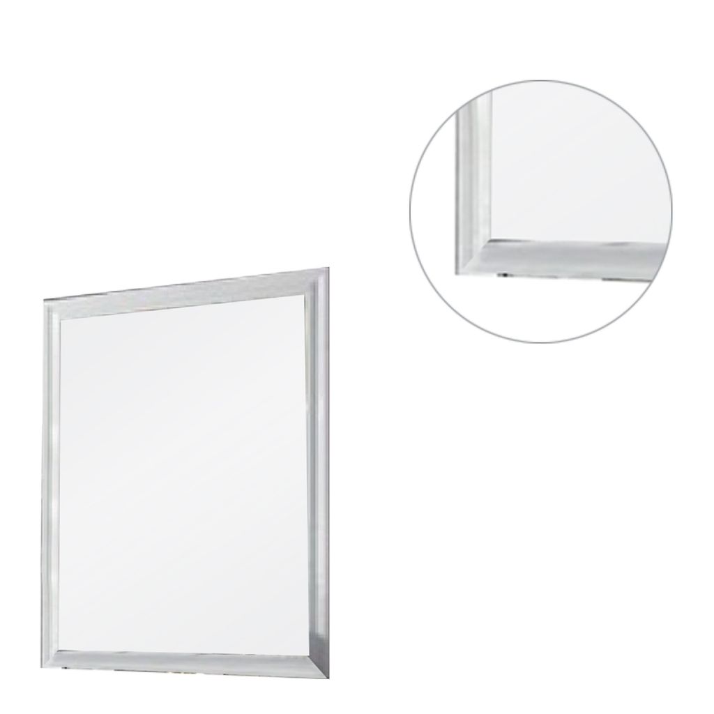 Tyra 39 Inch Wall Mirror, Rectangular Wood Frame, White - View 5