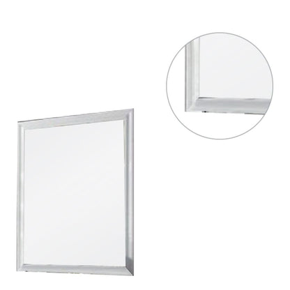 Tyra 39 Inch Wall Mirror, Rectangular Wood Frame, White - View 5