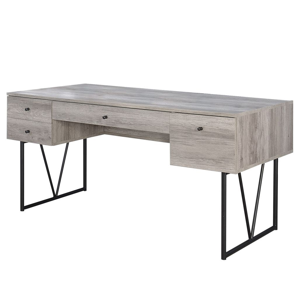 Chic Atelier Writing Desk 4 Drawer, Driftwood Gray